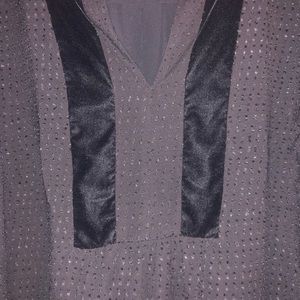 Black blouse with velvet down the middle!